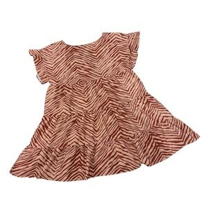 NWOT Nine West Zebra Zig Zag Print Tiered Dress – Keyhole Tie-Back - Womens XL 🦓